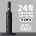 Black--extra large size 24 ribs [fully automatic umbrella resistant to strong winds]